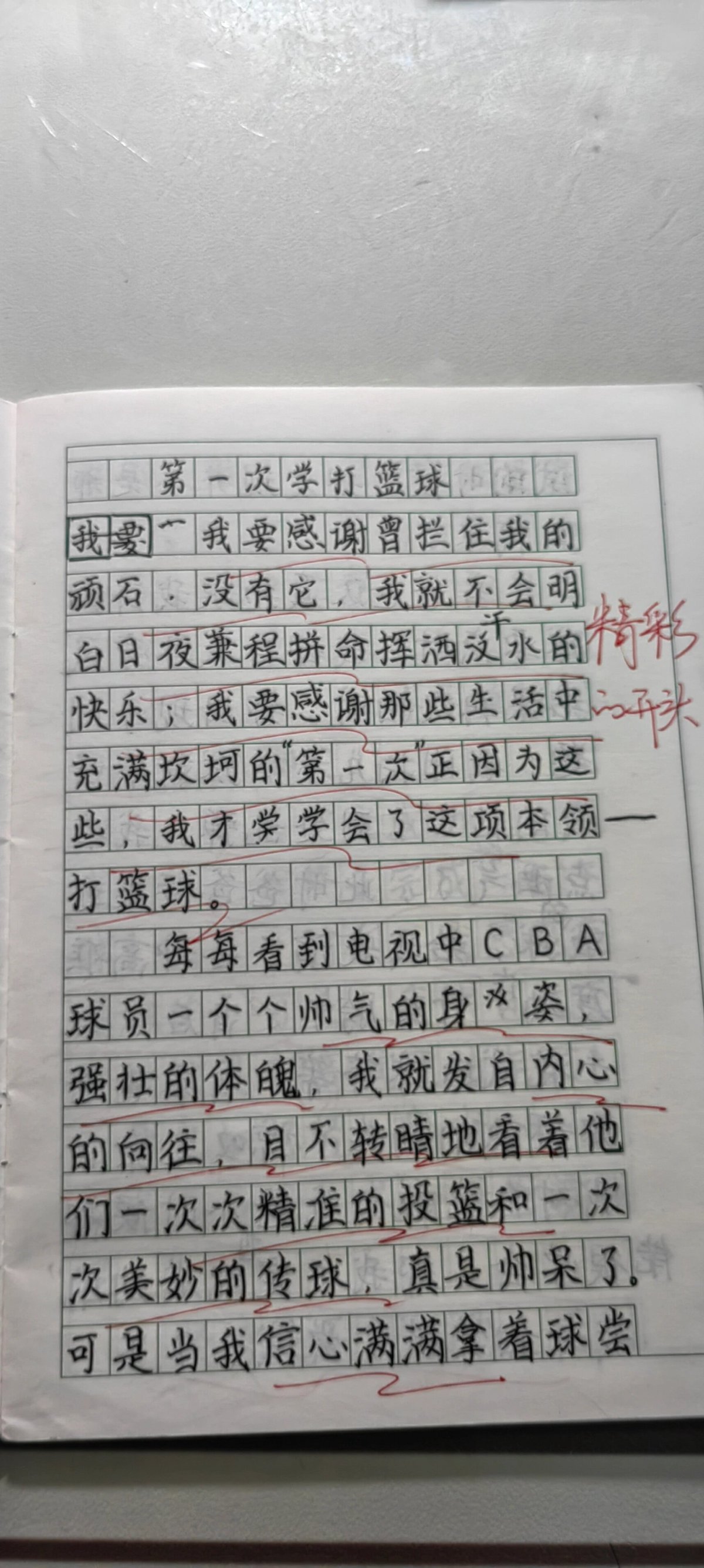 训练篮球的作文